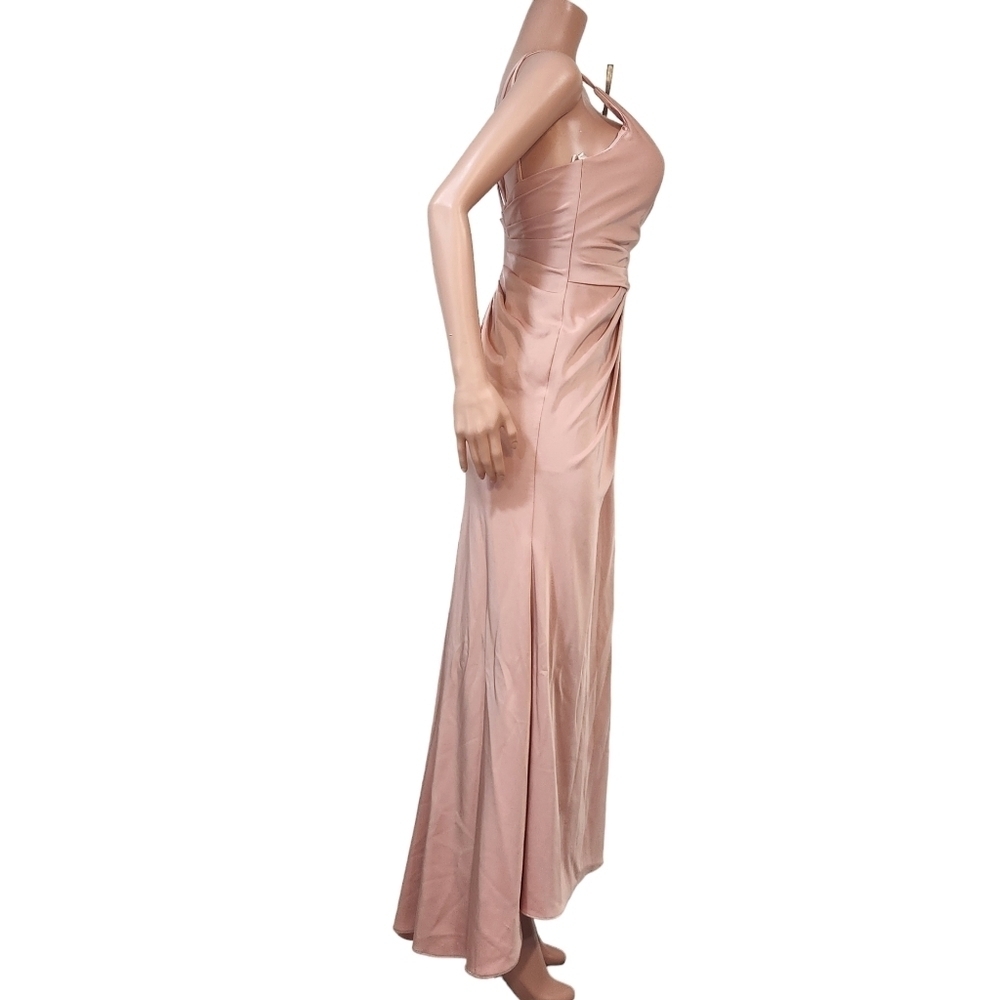 Amelia Couture 366 Beautiful Elegant Long Sleeveless Rose Gold dress Sz 6 - Picture 11 of 13